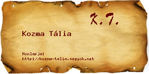 Kozma Tália névjegykártya